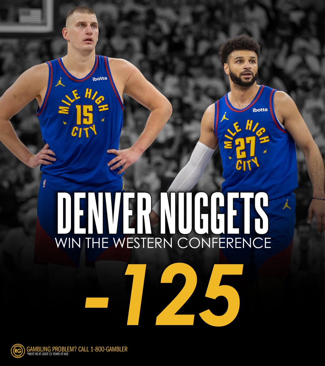 Just 5 days ago the Nuggets were +800 to come out of the Western Conference...

They're currently -125 to head to their second straight NBA Finals 🏆