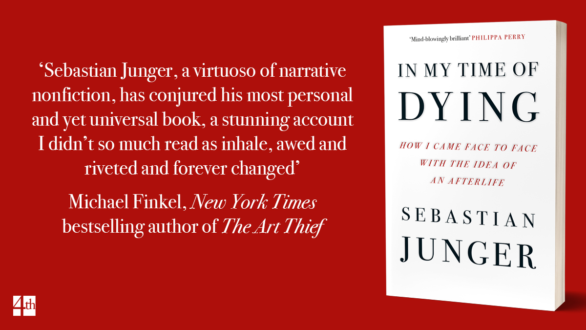 Michael Finkel was 'forever changed' by IN MY TIME OF DYING by @SebastianJunger. How do we grapple with phenomena that science may be unable to explain? This is just one of the questions that Sebastian tackles in his new book, out 23rd May 🧠