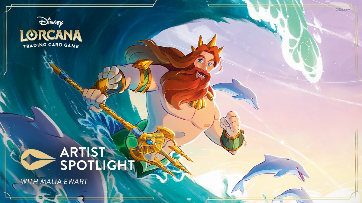 Artist Malia Ewart brought her wave of talent to bring this card to life. Swim on over to the website for our latest Artist Spotlight. ow.ly/SnCZ50RzG5r #DisneyLorcana #ArtistSpotlight #UrsulasReturn