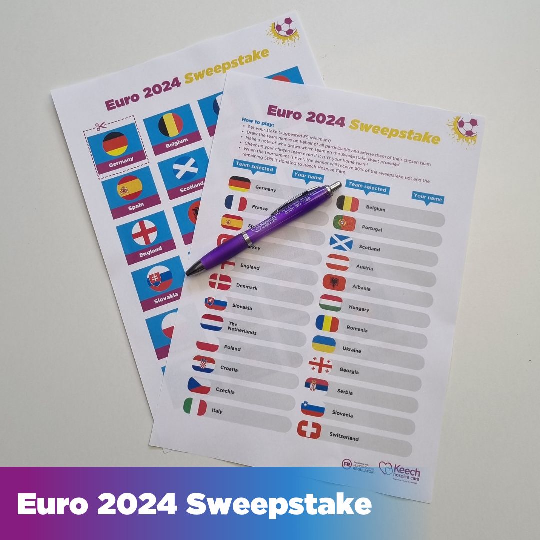 Less than a month until the Euros! ⚽ Keep up the excitement with our sweepstake! Get your colleagues, friends or family involved to take part and raise money for Keech. Split the winnings with 50% going to the champion and the remaining 50% to Keech. ➡ bit.ly/keecheuro24swe…