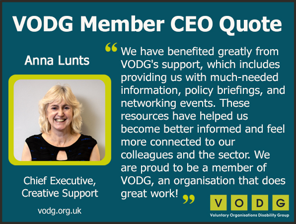 We believe we're #StrongerTogether. If you're a CEO or managing director of a not-for-profit organisation that supports disabled people, please contact us to see how your organisation can benefit from VODG membership.

#StrongerTogether #NotForProfit 

vodg.org.uk/membership.html