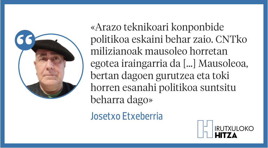 Iritzia | 'Polloeko gurutze frankista', Josetxo Etxeberria (<a href="/josetxoetxeber1/">josetxo etxeberria 🙊🙉🙈🏴</a>), Gipuzkoako CNTren Oroimen Taldeko kidea.

<a href="/CNTGipuzkoa/">CNT Gipuzkoa</a> <a href="/CNTsindikatua/">CNT Sindikatua</a> <a href="/DinamitaTour/">DinamitaTour</a> 

🔗 irutxulo.hitza.eus/generoak/iritz…