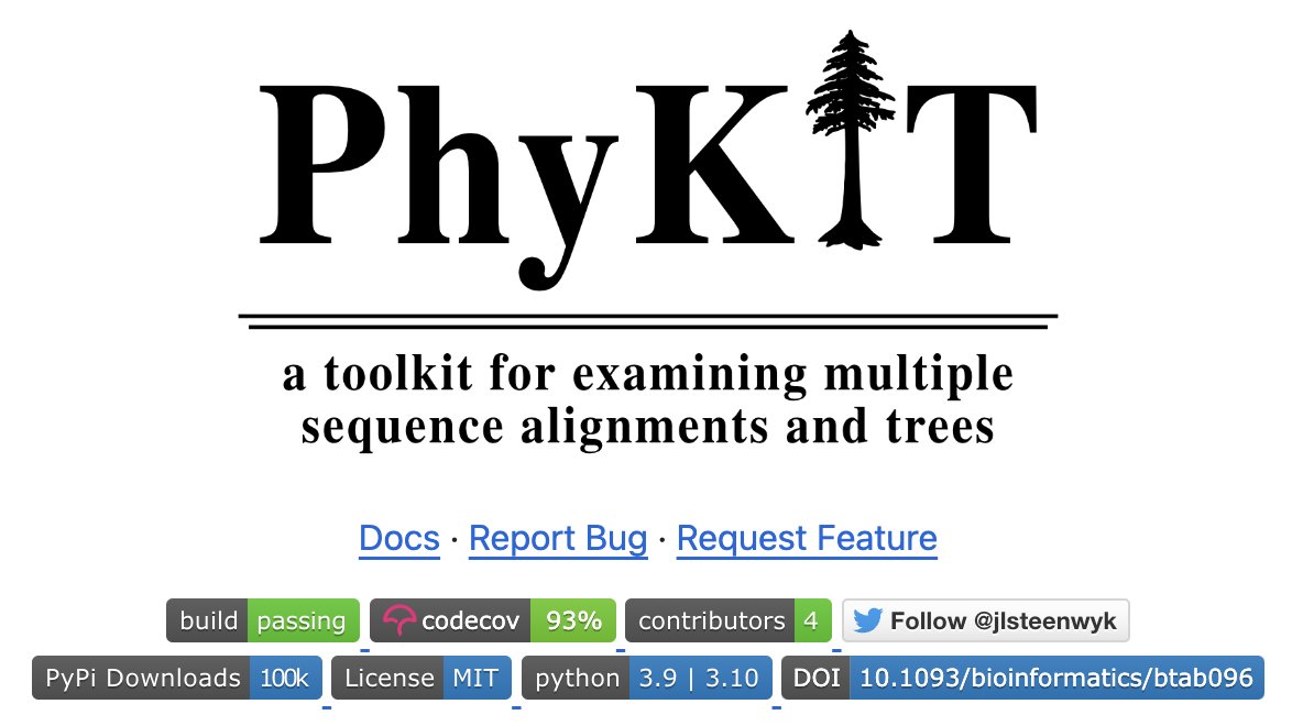 I'm absolutely shocked...🤯🤯

#PhyKIT has hit 100,000 downloads on PyPi since being released in 2021.

I cannot adequately express my gratitude for the community adopting this toolkit &amp; I am over the moon that this work has serviced the field — tysm!!!😊😊x.com/jlsteenwyk/sta…