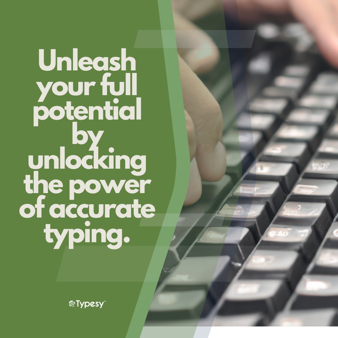 Correct typing habits are like a secret weapon for productivity. Unleash your full potential by unlocking the power of accurate typing. Click the link in our bio to try Typesy, the ultimate typing software, and boost your productivity.

 #ProductivityBoost #UnlockPotential