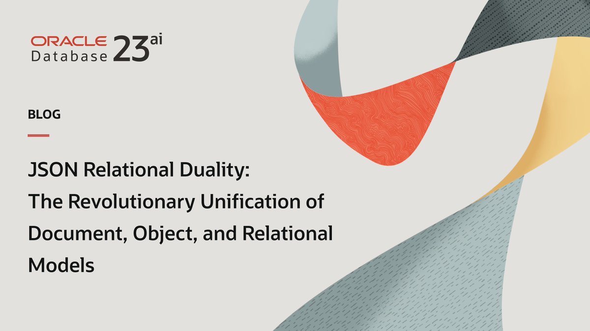 Discover the game-changing flexibility and simplicity for Oracle Database developers! #JSON Relational Duality overcomes the historical challenges you've been facing with app dev, either using the relational model or the document model. Read: social.ora.cl/6010d1YjG