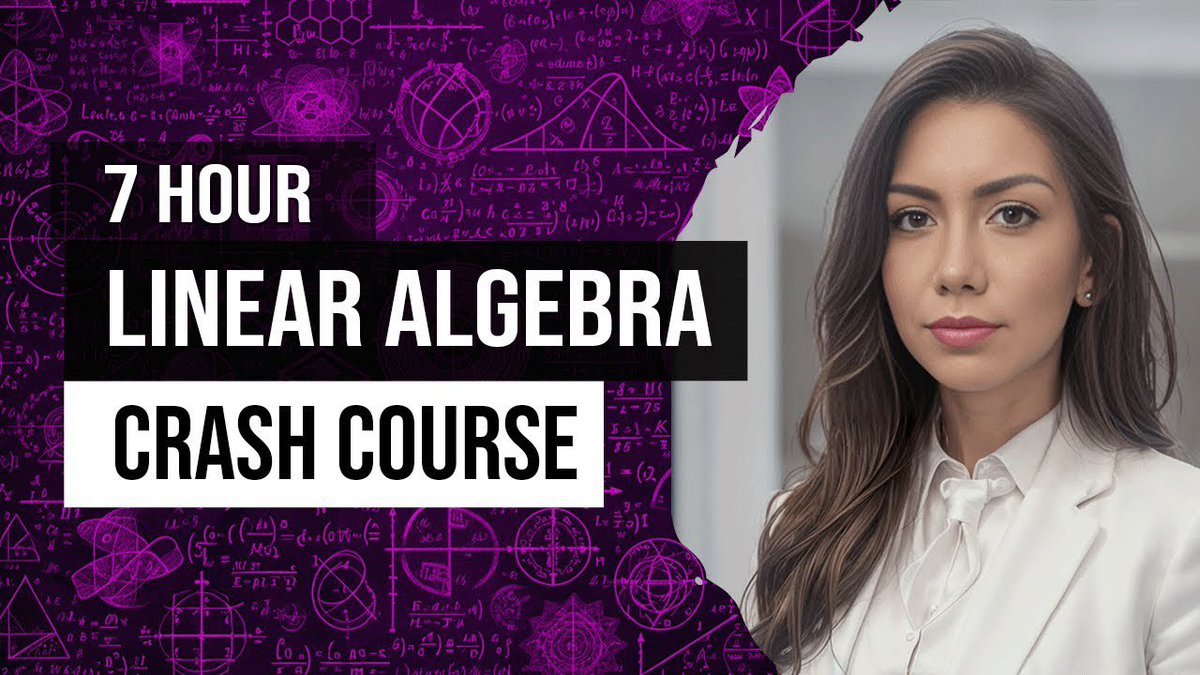 🧠 Calling all students! Don't miss this incredible opportunity to access a FREE 6.5h Crash Course in #LinearAlgebra! 

📚✨ Mathematics for #MachineLearning & #Genai 

Click the link to watch now: [youtu.be/n9jZmymHX6o?si…] 

#math #ai #algebra #courses #onlinelearning