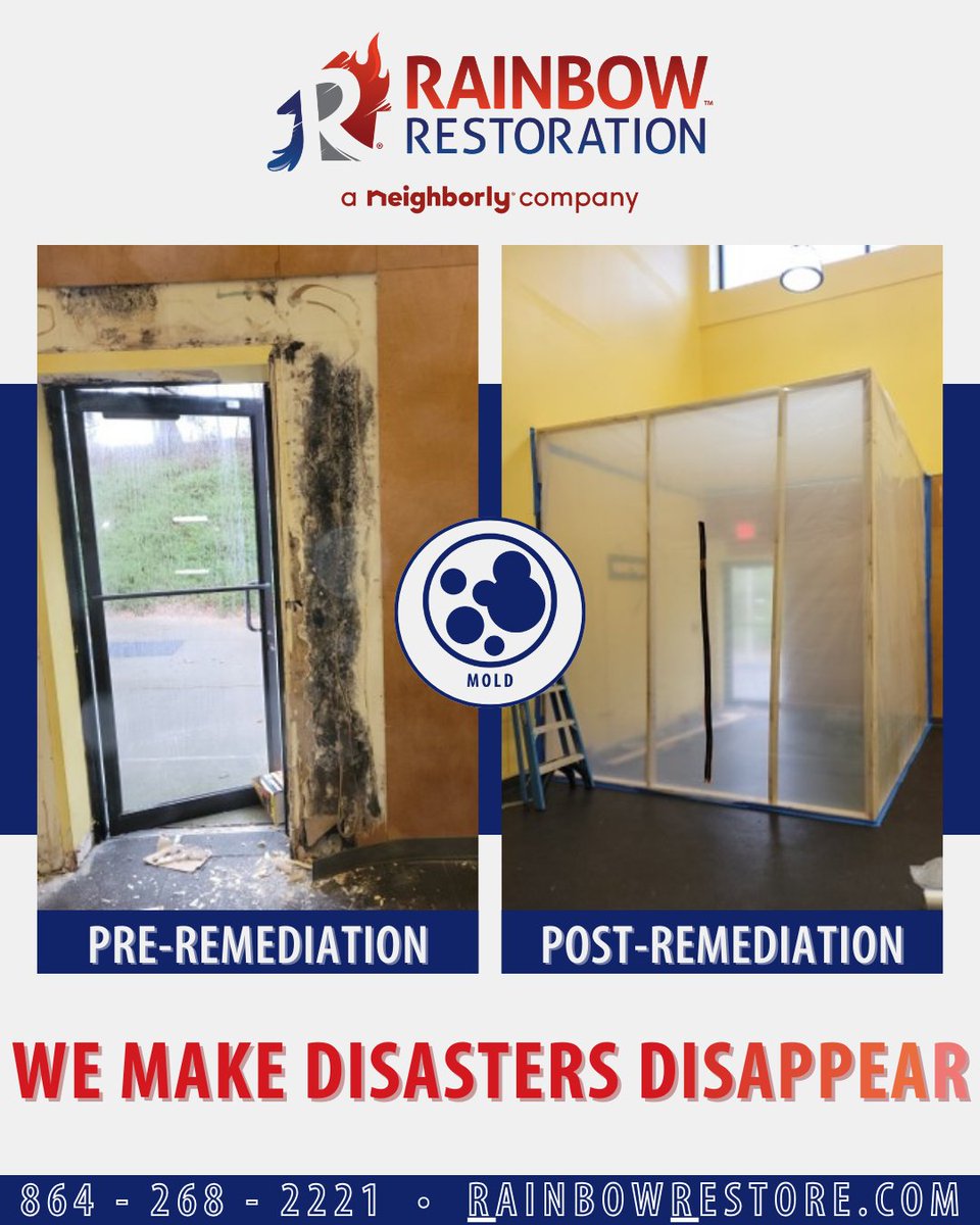 From moldy to magnificent, we revive commercial spaces to breathe innovation. #MoldRemediation #RainbowRestoration #Neighborly