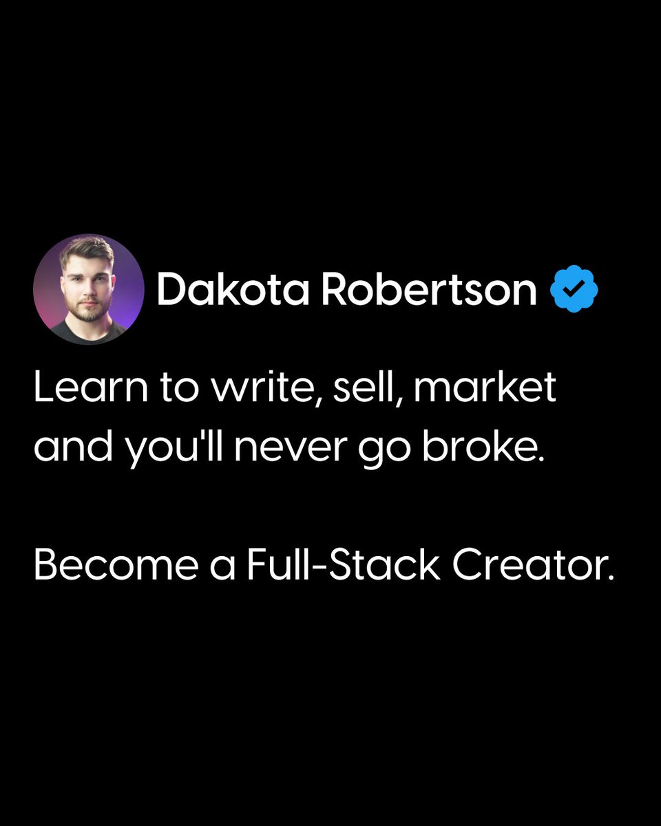 Learn writing + AI.
Learn marketing + sales.
Learn branding + psychology.

The future belongs to the Full-Stack Creator.