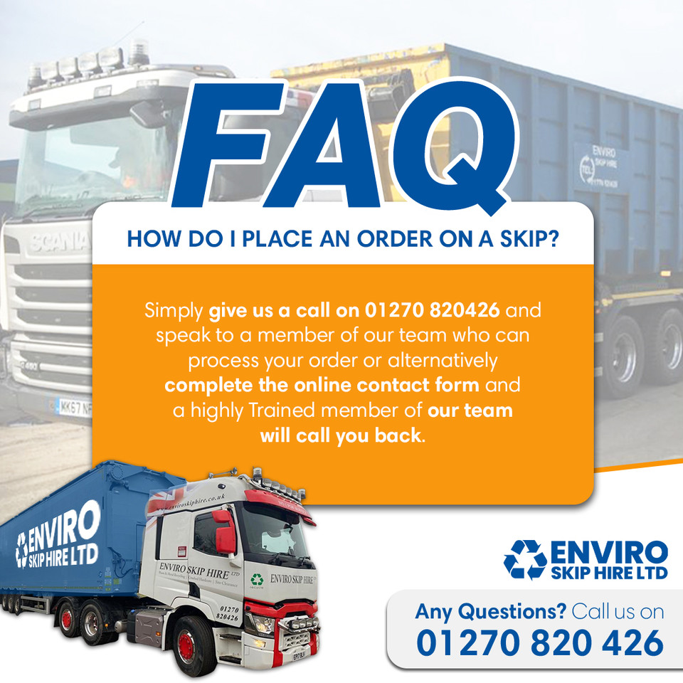 ♻️🗑️ FAQ - How Do I Place An Order On A Skip?

#faq #questions #didyouknow #frequentlyaskedquestions #skiphire #wasteremoval #wastemanagement #uk #rubbishclearance #environmentallyfriendly