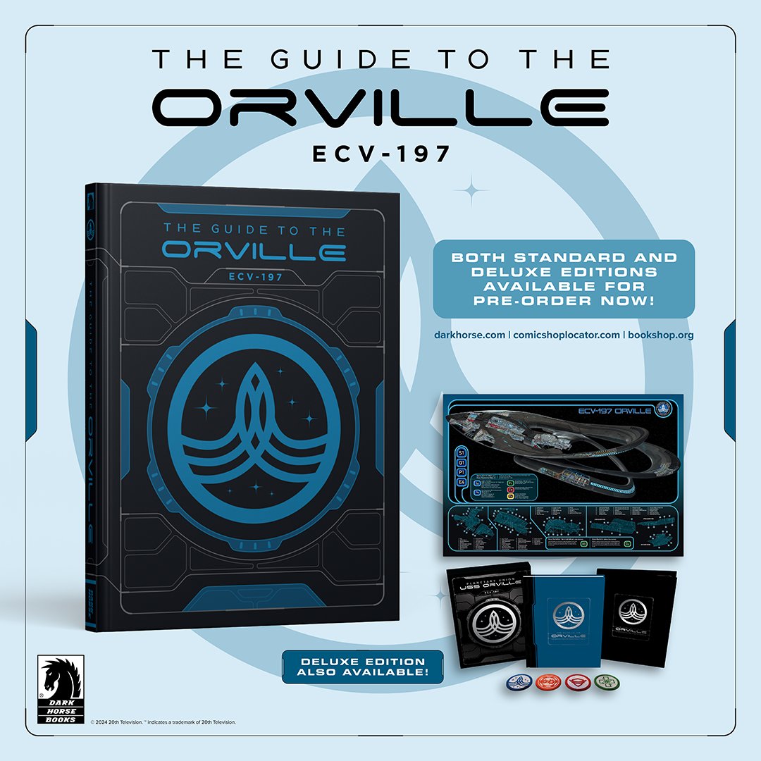 Dark Horse Comics (@darkhorsecomics) on Twitter photo Presenting The Guide to The Orville, a detailed art book exploring <a href="/SethMacFarlane/">Seth MacFarlane</a>'s beloved sci-fi universe. Written by <a href="/TheOrville/">The Orville</a> co-executive producer/writer Andre Bormanis, this book explores the Planetary Union’s most popular ship! Available Sep. 24: bit.ly/gdorville Presenting The Guide to The Orville, a detailed art book exploring <a href="/SethMacFarlane/">Seth MacFarlane</a>'s beloved sci-fi universe. Written by <a href="/TheOrville/">The Orville</a> co-executive producer/writer Andre Bormanis, this book explores the Planetary Union’s most popular ship! Available Sep. 24: bit.ly/gdorville