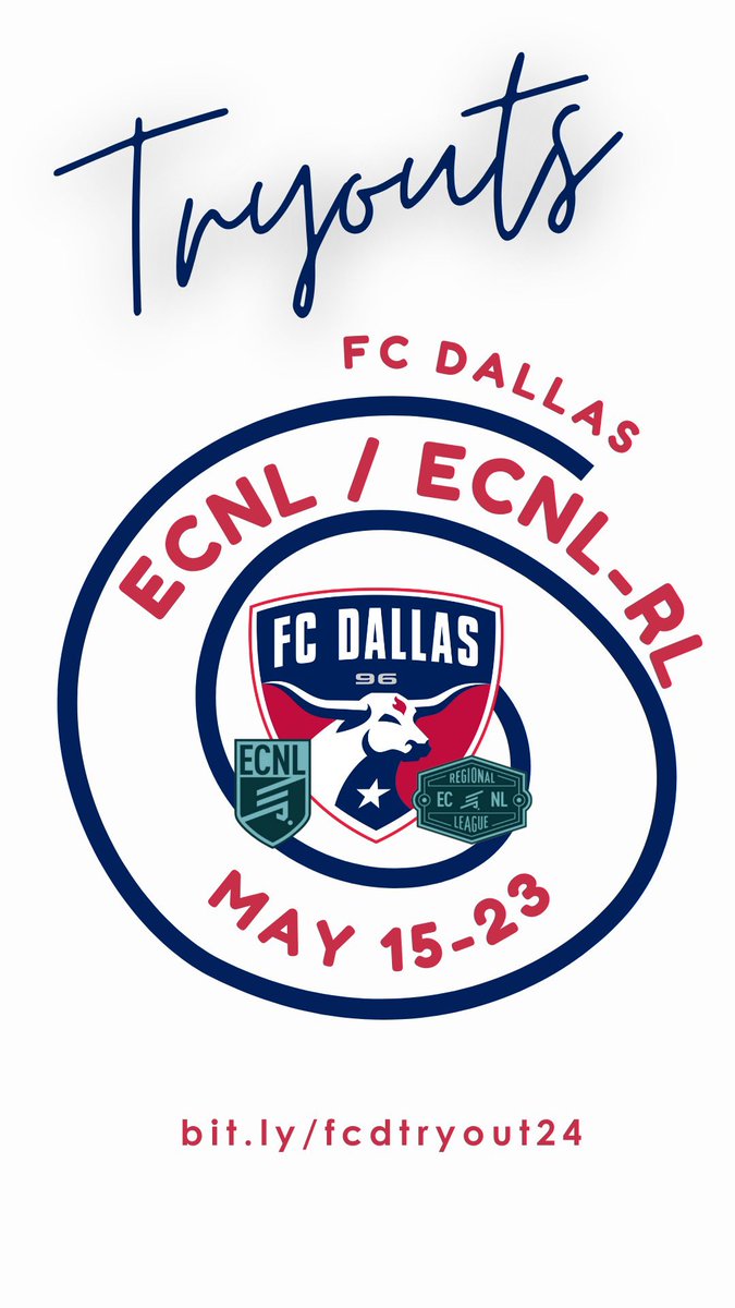 FC Dallas 2024/25 Girls Academy Try Outs begin TONIGHT @ Toyota Soccer Center, Let’s Go! 🔥 💫 We will be forming ECNL, ECNL-RL & RL NTX teams at these try outs Sign up here ➡️ forms.gle/m1yFosAhCmYGLT… #DTID | @ECNLgirls | @FCDallas | #HeartAndHustle