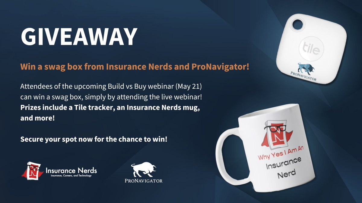 GIVEAWAY! With less than a week to go until the webinar, hosted by <a href="/InsNerds/">Insurance Nerds</a>, we're gearing up for a great event! 

You have a chance to win a swag box from Insurance Nerds and ProNavigator, just by attending 🙌

Sign up for the complimentary webinar here: hubs.ly/Q02xgnrK0