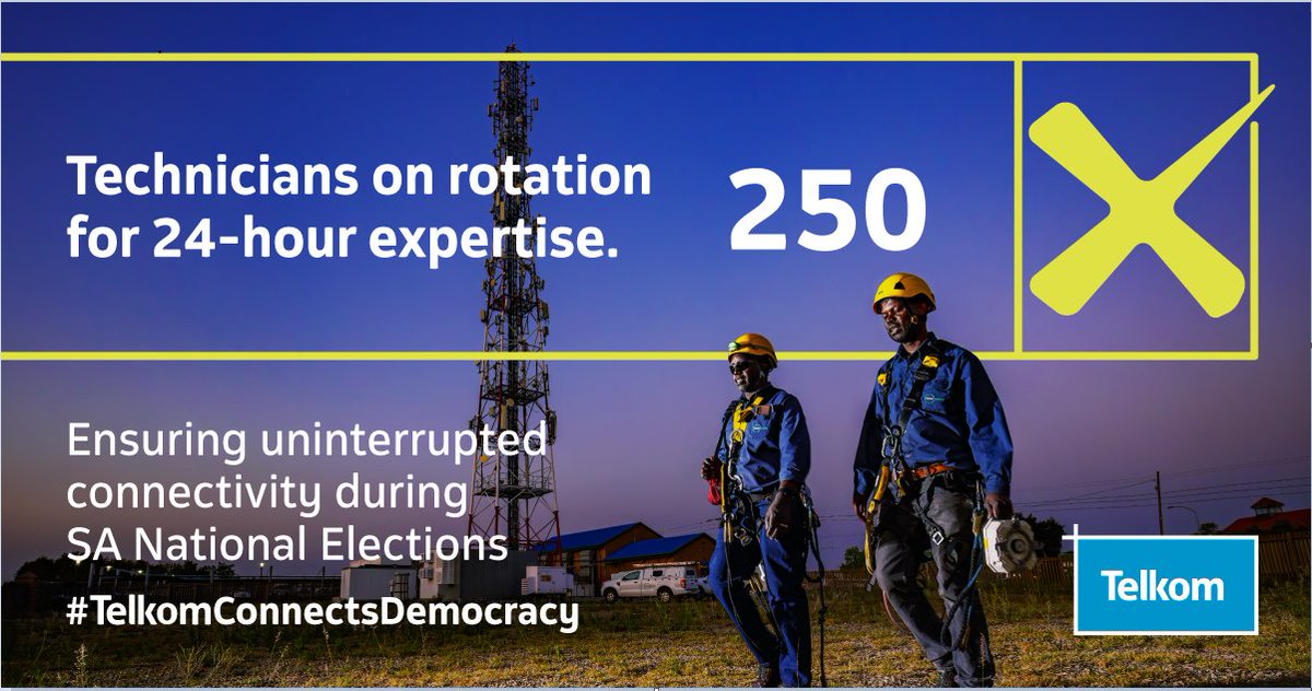 Behind every successful election are dedicated unsung heroes. For the upcoming national elections, trust Telkom and our partners @Openserve & @BCX, to keep you connected. #DemocracyInAction #SouthAfricaVotes #30YearsOfFreedom #SouthAfricanElections #TelkomConnectsDemocracy