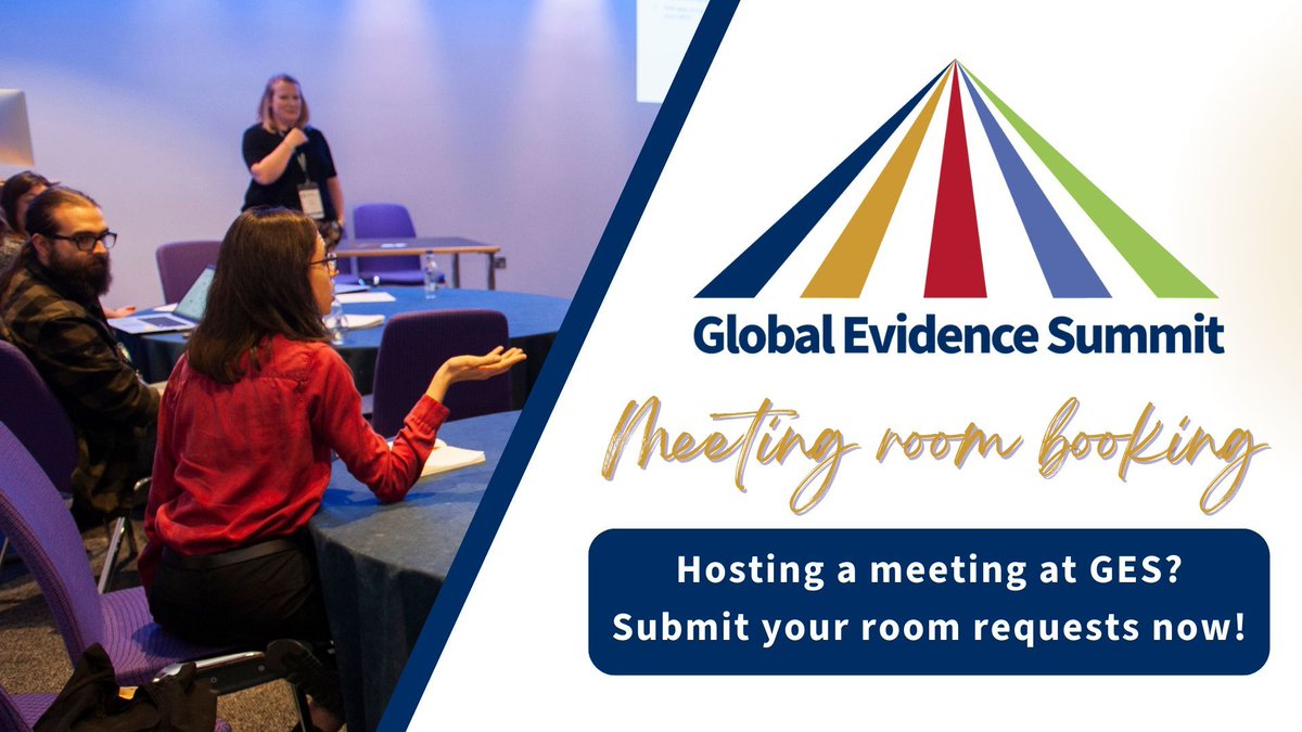 Planning on hosting a meeting at #GES2024? Request a room at the venue now. Meeting requests are open until 10 July but allocated on a first-come first-served basis. buff.ly/49Fym34 @cochranecollab @gin_member @JBIEBHC @CampbellReviews