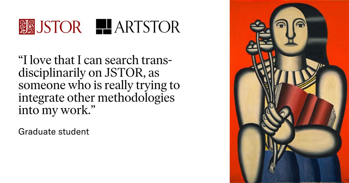 Simplify your search, elevate your #research. With #Artstor transitioning to JSTOR + its site retiring on August 1, navigating the world of #ArtHistory has never been easier. Discover how: bit.ly/3I5X1Rx 🖼️ : Fernand Léger. Woman with a Book. 1923. @MuseumModernArt.
