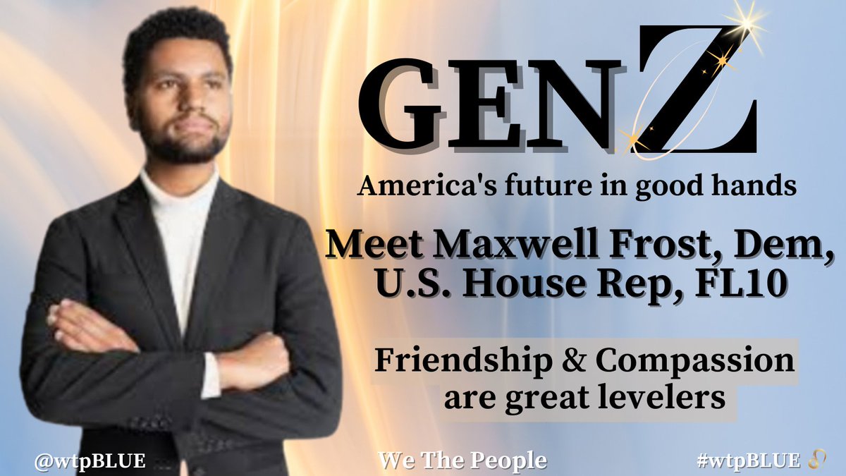 #wtpBLUE #wtpGOTV24 .@MaxwellFrostFL, Dem FL10, is a dynamic Gen Z'er making a big splash in politics. And we're here for it. Let's re-elect this smart, compassionate candidate and keep some BLUE in Florida. See frost.house.gov for his platform