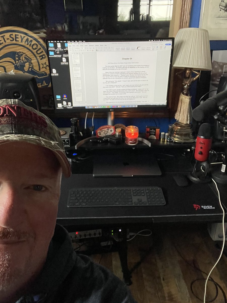 Show me your work space!

Book II Chapter 24 in plan view.  

Also in plan view, Sand from Normandy beach!

A Ian Fleming 1972, Live and Let Die memento. 

The Hula Girl is from Sept 1941, Honolulu. 

Theres all kinds of secrets on display!

#fictionwriters #fictionbooks #uap
