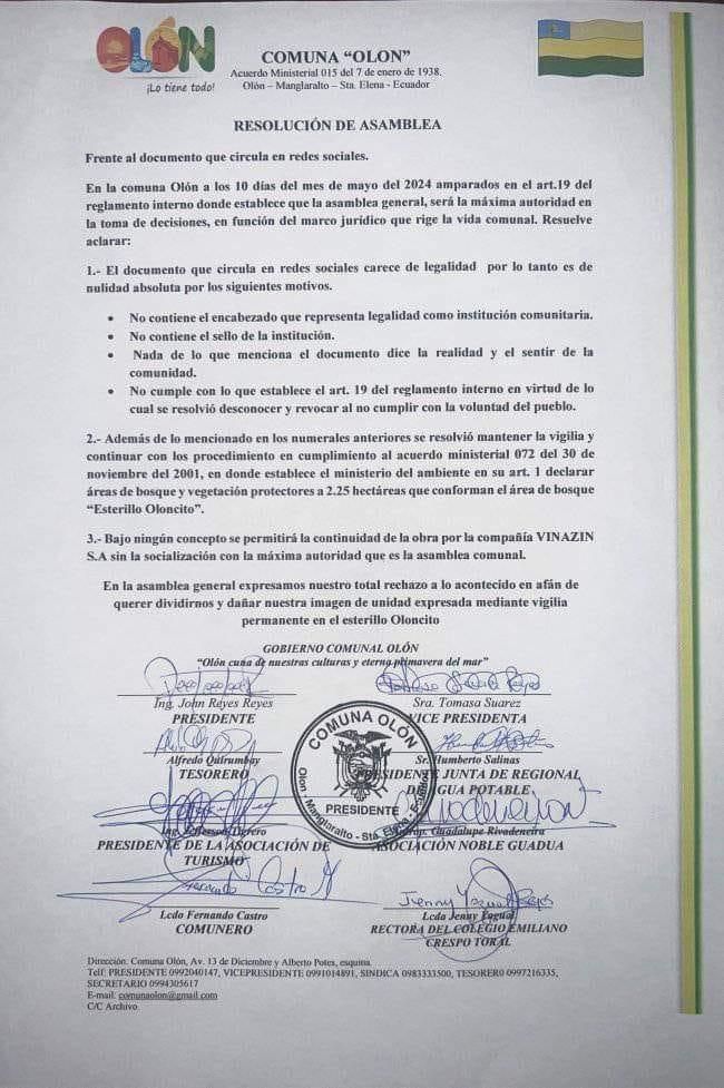 CaesarAemilius's tweet photo. La trama de Olón todavía no concluye.
Se reporta que la rectora del Colegio Emiliano Crespo Toral ha sido removida de su cargo.
Ella fue una de las firmantes de la resolución que dio marcha atrás al acuerdo firmado entre el presidente de la Comuma y los delegados de Vinazin. https://t.co/7qhcsdO9R8