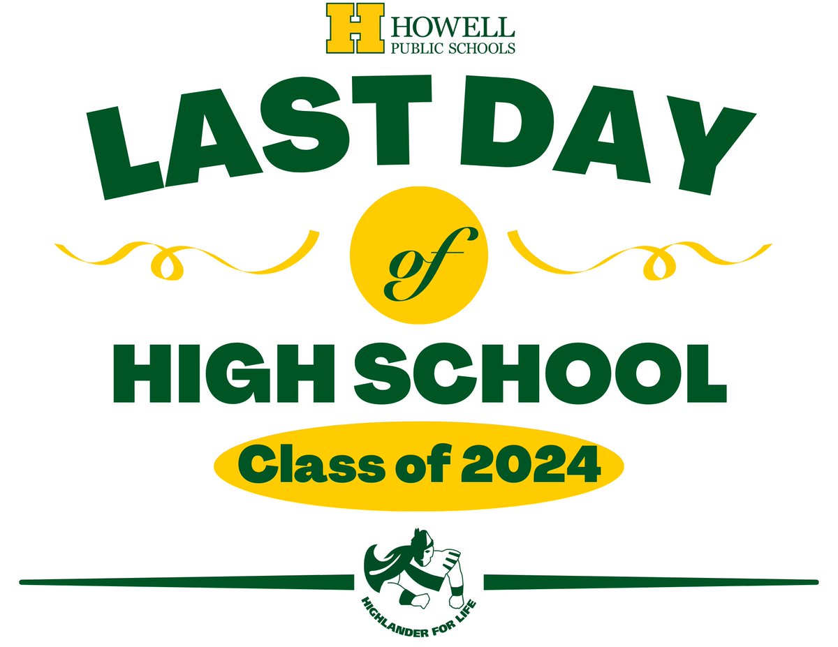 Tomorrow, the HHS Class of 2024 will walk the halls of the Freshman Campus and 10-12 Building one last time as they participate in the Senior Walk Out. To help them celebrate, we have created some special last-day-of-school signs. #OneHowell #HighlanderNation #HighlanderforLife