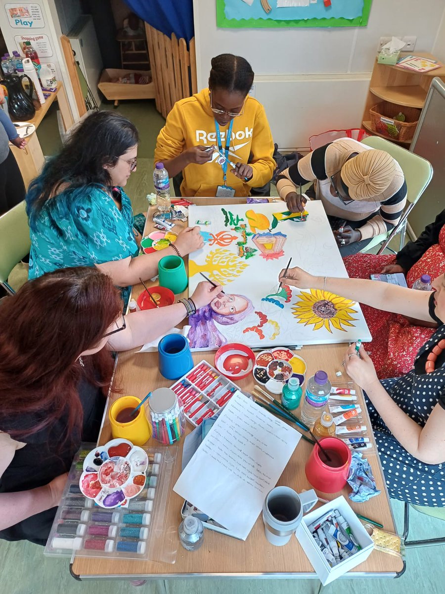 Beyond proud of these beautiful mummies in our @lypft_perinatal Diverse Mums' Group. We loved our Maternal Journal cohort with our lovely Midwife Nada. The word 'Mother' is captured in different languages & our cultural identities celebrated in this powerful artwork. ❤️