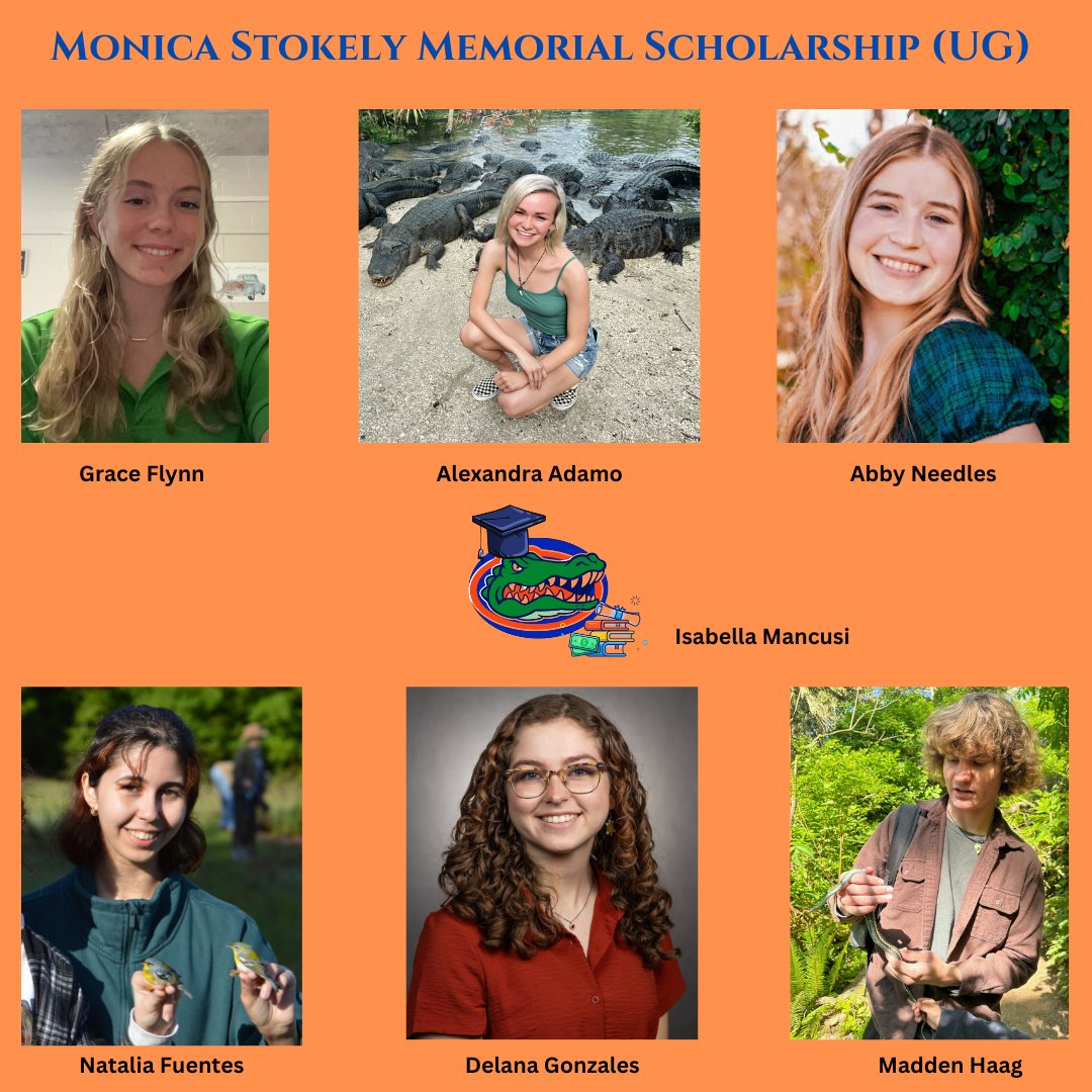 Congratulations to the winners of the Monica Christina Stokely Memorial Scholarship! Honoring his sister’s love of wildlife ecology, Murray Stokely established this scholarship at UF’s College of Agricultural & Life Sciences (CALS). #scholarship #undergrad