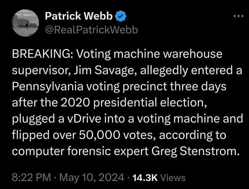 How about that! Election fraud and Tampering.