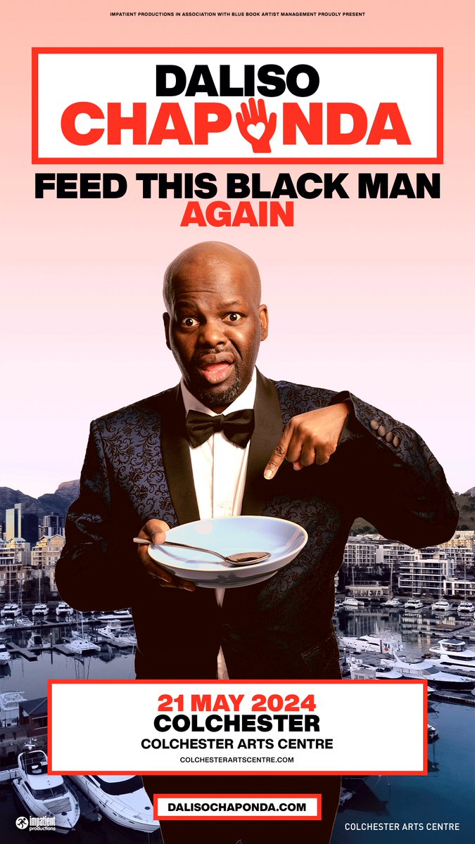 Comedy next Tuesday with Daliso Chaponda!
Feed This Black Man Again
21st May, 7.30pm
🎟 ow.ly/hE2n50RH34V
#Colchester #Comedy #StandUp #ComedyClub