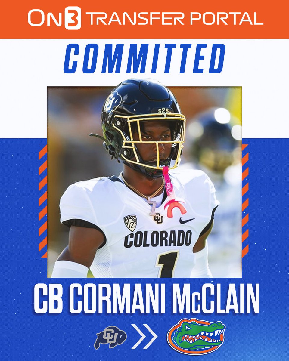 On3 (@on3sports) on Twitter photo BREAKING: Colorado CB Cormani McClain will transfer to Florida, <a href="/PeteNakos_/">Pete Nakos</a> reports🐊
on3.com/news/colorado-… BREAKING: Colorado CB Cormani McClain will transfer to Florida, <a href="/PeteNakos_/">Pete Nakos</a> reports🐊
on3.com/news/colorado-…