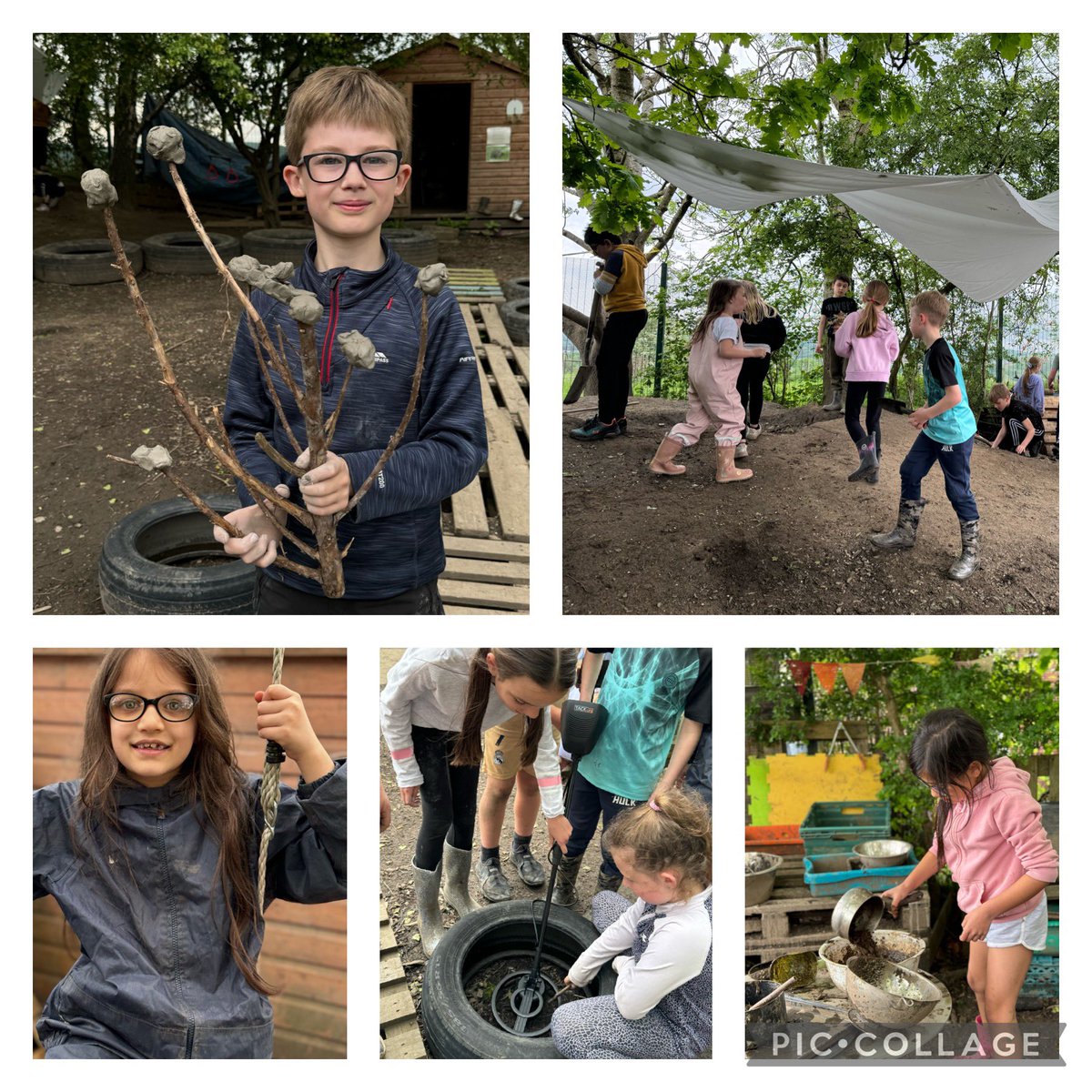 🌿Forest School is where there's no limit to children's imagination.🌿#forestschool #year3 🤣#digging #buildingdens #clayplay #mudkitchen #metaldetector #climbing #teamwork