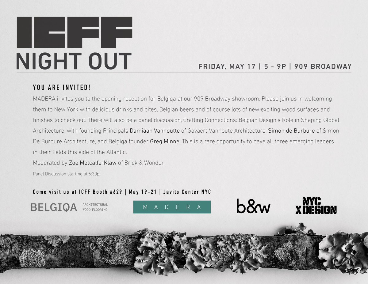 We are hosting <a href="/ICFF/">ICFF</a> and NYCxDesign’s Night Out opening event this Friday, May 17th at 5p and you’re invited!