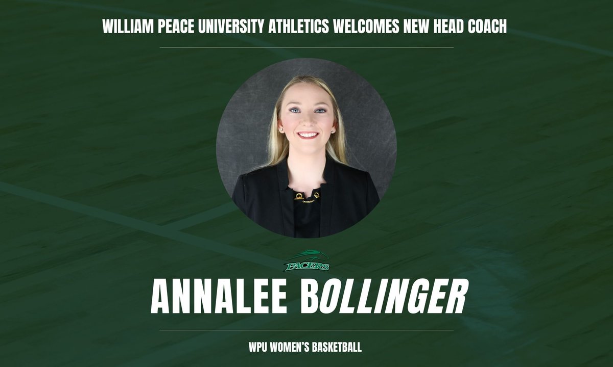 Annalee Bollinger is the new @gopeacewbb Head Women's Basketball Coach! @ChrisClark_ @KacyHintz @WRALSportsFan @WNCN @JordanCrammer @TrayABC11 @ToddGibsonWNCN @WPeaceU @usa_south #gopeacepacers Story: gopeacepacers.com/news/2024/5/15…