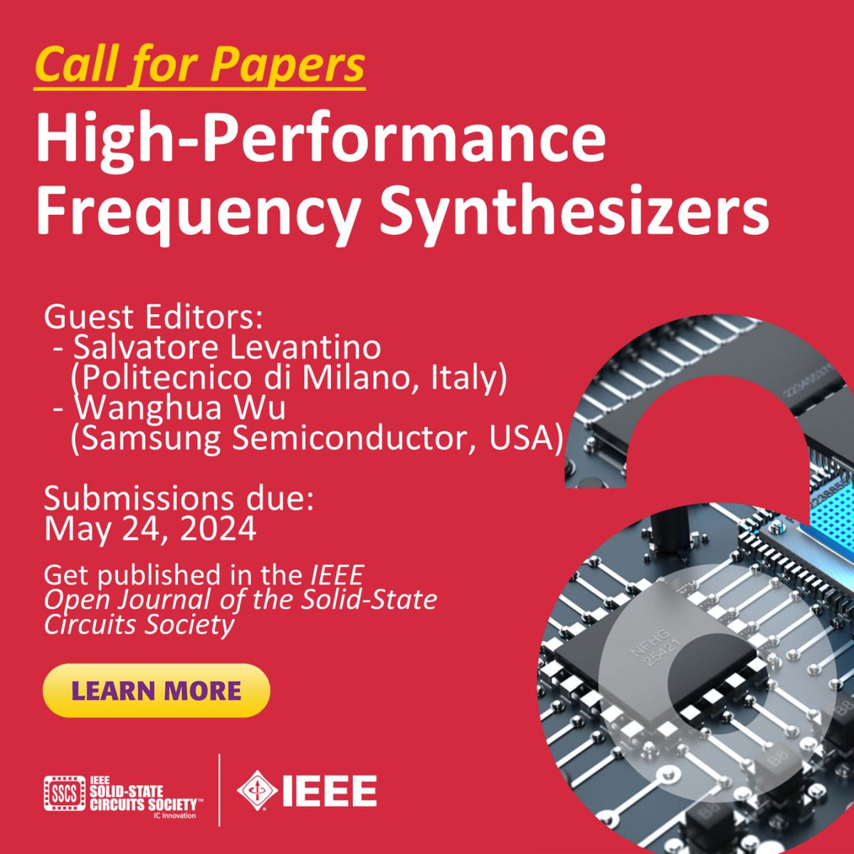 CALL FOR PAPERS: Open Journal of the Solid-State Circuits Society Special Issue on High-Performance Frequency Synthesizers. For topics of interest and more details click here: bit.ly/42xiVHm