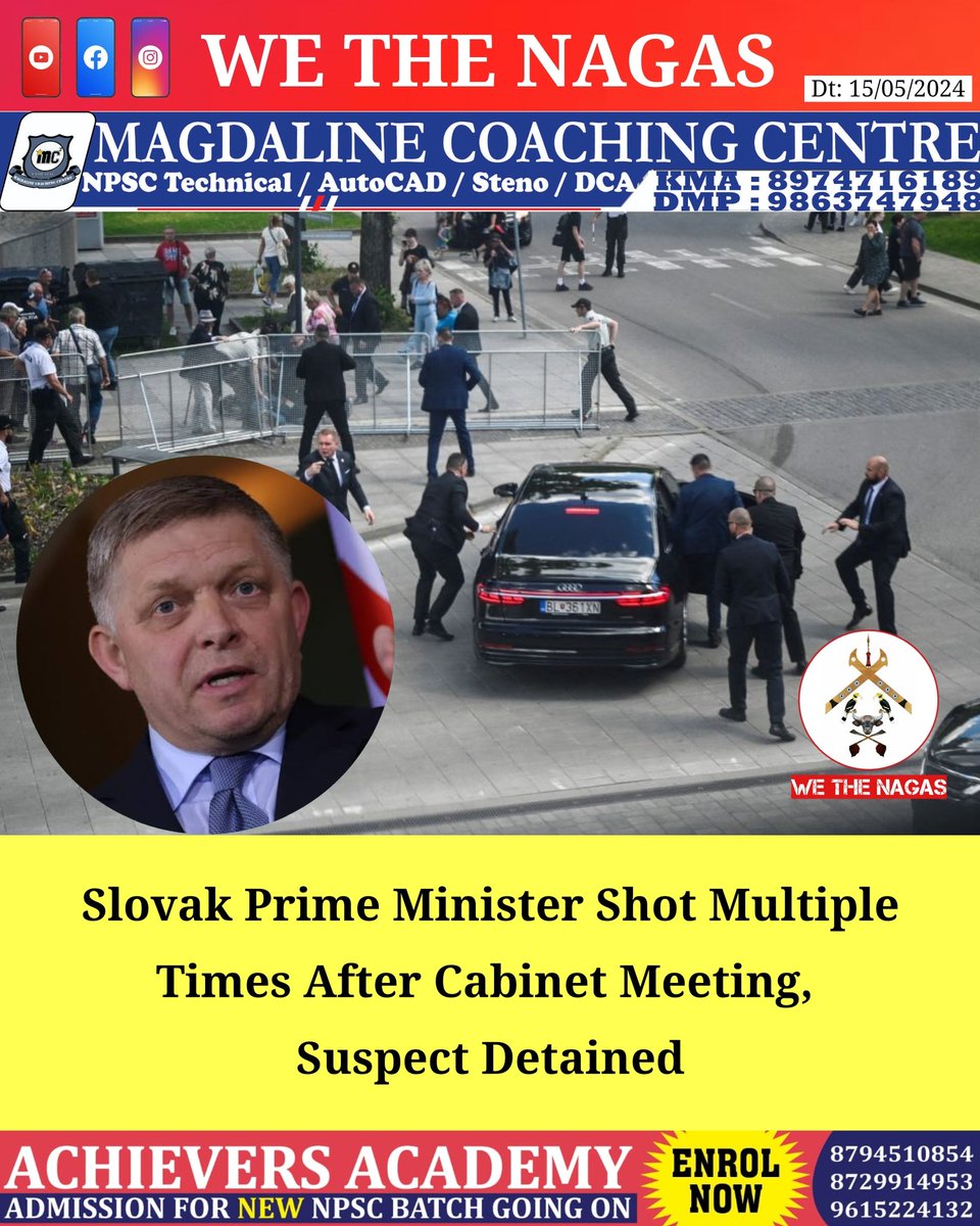 Slovakia Prime Minister Robert Fico was on Wednesday shot multiple times and rushed to hospital with life-threatening injuries after a cabinet meeting, officials said, in an attack condemned by EU chiefs. . Read more at: instagram.com/p/C6_snasvLyI/…