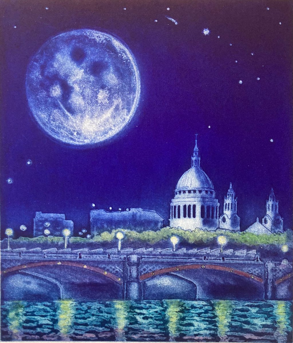 We love this dreamy etching of @StPaulsLondon and Blackfriar's Bridge by our featured artist Theresa Pateman. On edition of 50, the cost of this gorgeous print is an affordable £100 #printmaking #affordableart #londonskylines #stpaulscathedral