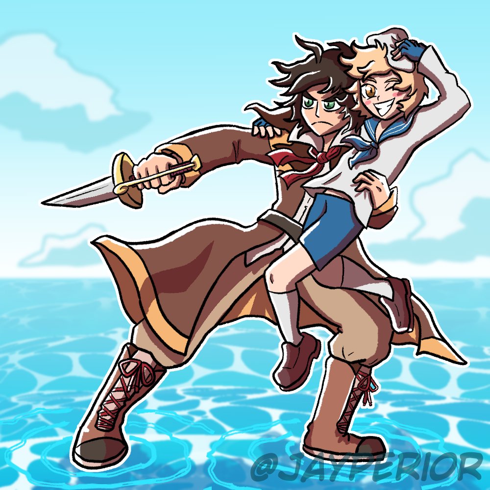 Commission 14: Two requested OCs adventuring together~