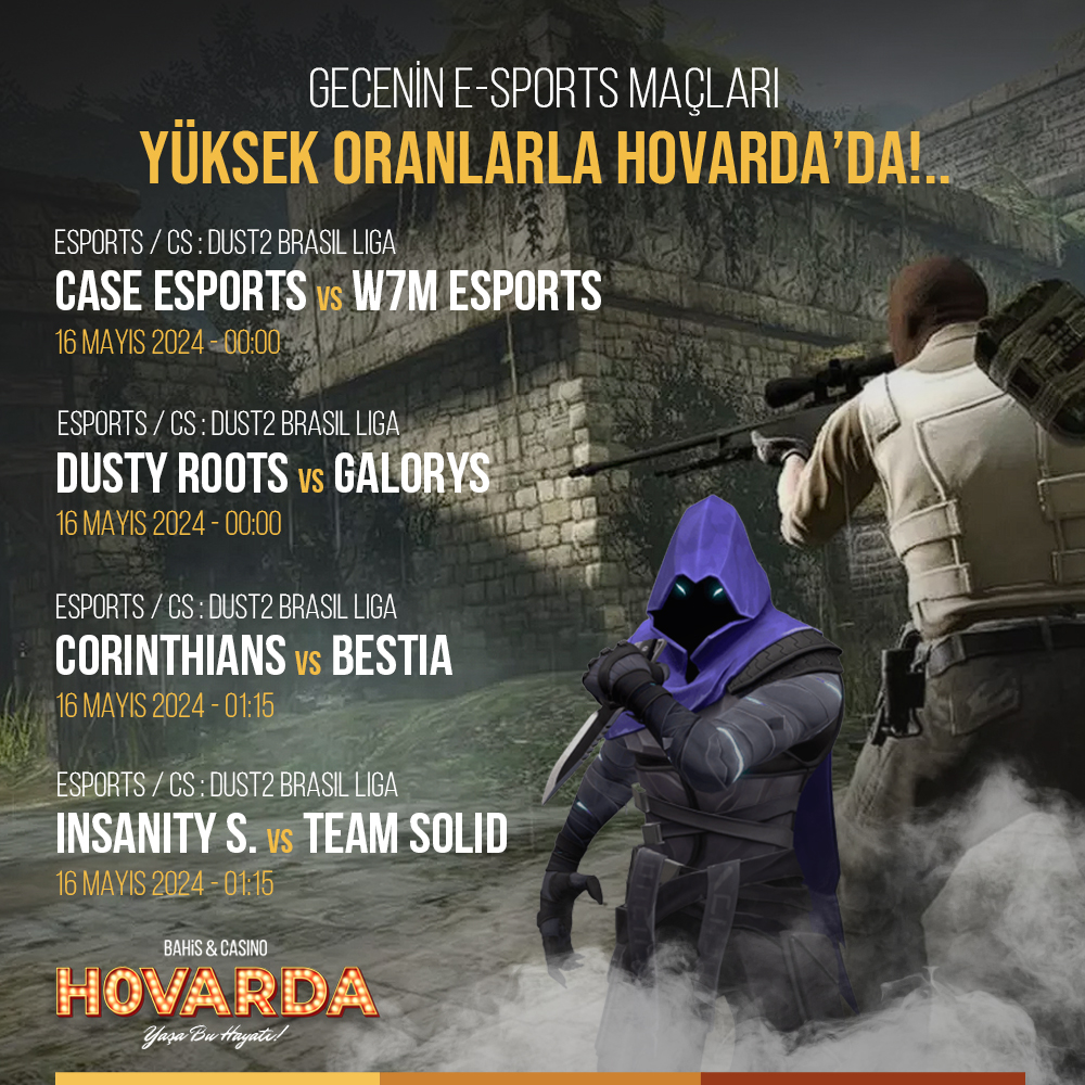 🕹 Yeni nesil bahis heyecanı E-Sports maçları ile bugün bizleri bekliyor. İşte #Hovarda'da yüksek oranlarla bahis alabileceğiniz günün karşılaşmaları. Hovarda Giriş: bit.ly/3vexEdw