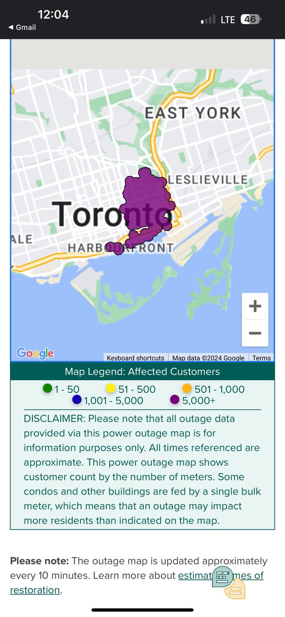 This looks pretty big. You can checkout the map here: torontohydro.com/outage/outage-…
 #poweroutageToronto #toronto #torontohydro #downtownToronto