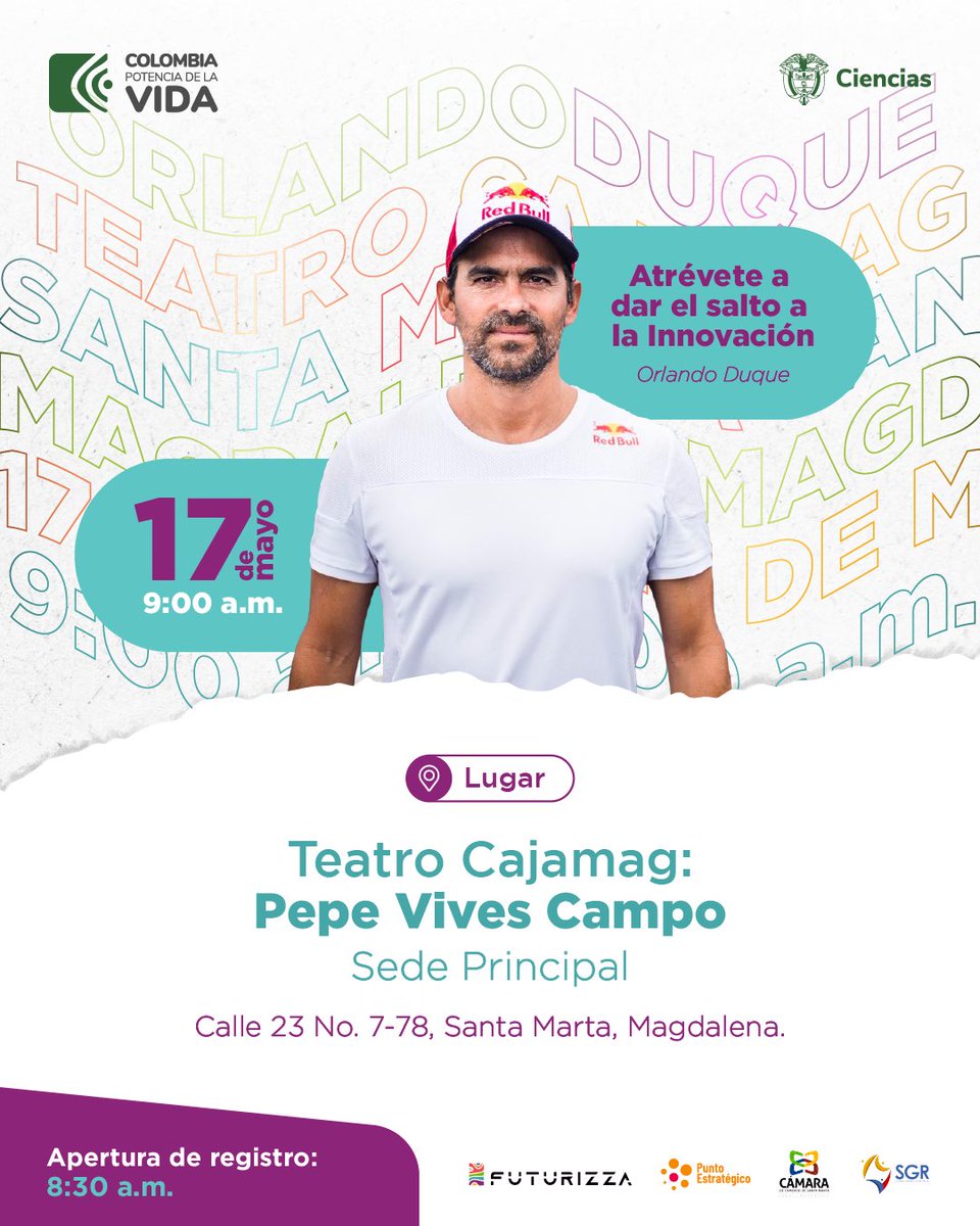 ¡Atrévete a dar el salto! Conferencia en santa marta con el increíble ser humano <a href="/orlandoduque/">Orlando Duque</a> 🧡✨

#futurizza #vamosafuturizzar #130millonesdepesos #quienquieresermillonario #empresas #caribecolombiano #innpulsacolombia