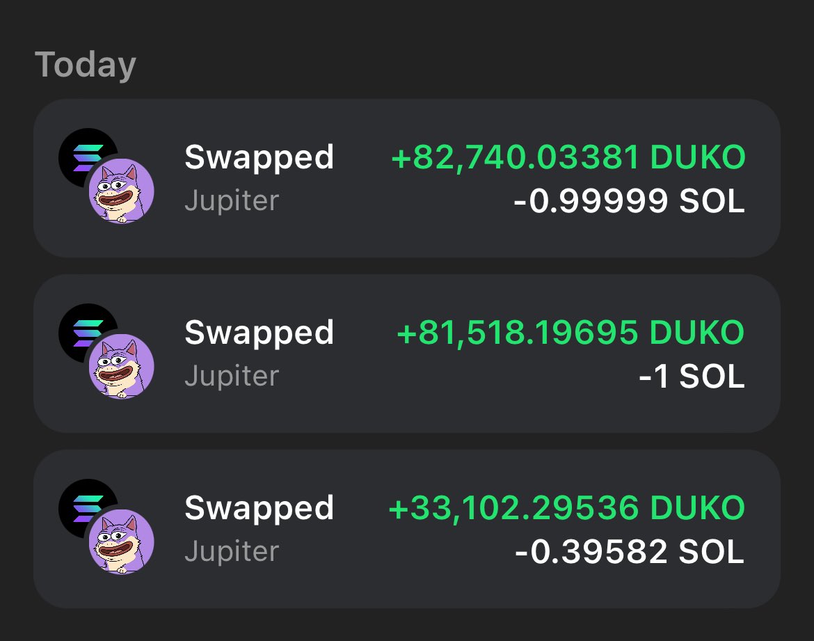 Woke up and bought some more $DUKO LFG!!! 💜🐶🚀💯 #MemeCoinSeason #crypto