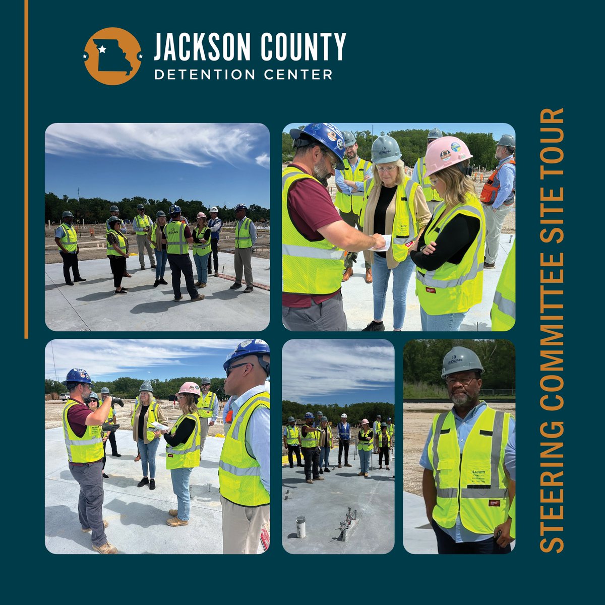 JacksonCountyMO's tweet image. The #SteeringCommittee for the #JacksonCountyDetentionCenter recently visited the construction site of the new facility to review progress and ask the project team questions. Members in attendance were from the Sheriff's Office, County Legislature, and County Executive's Office.