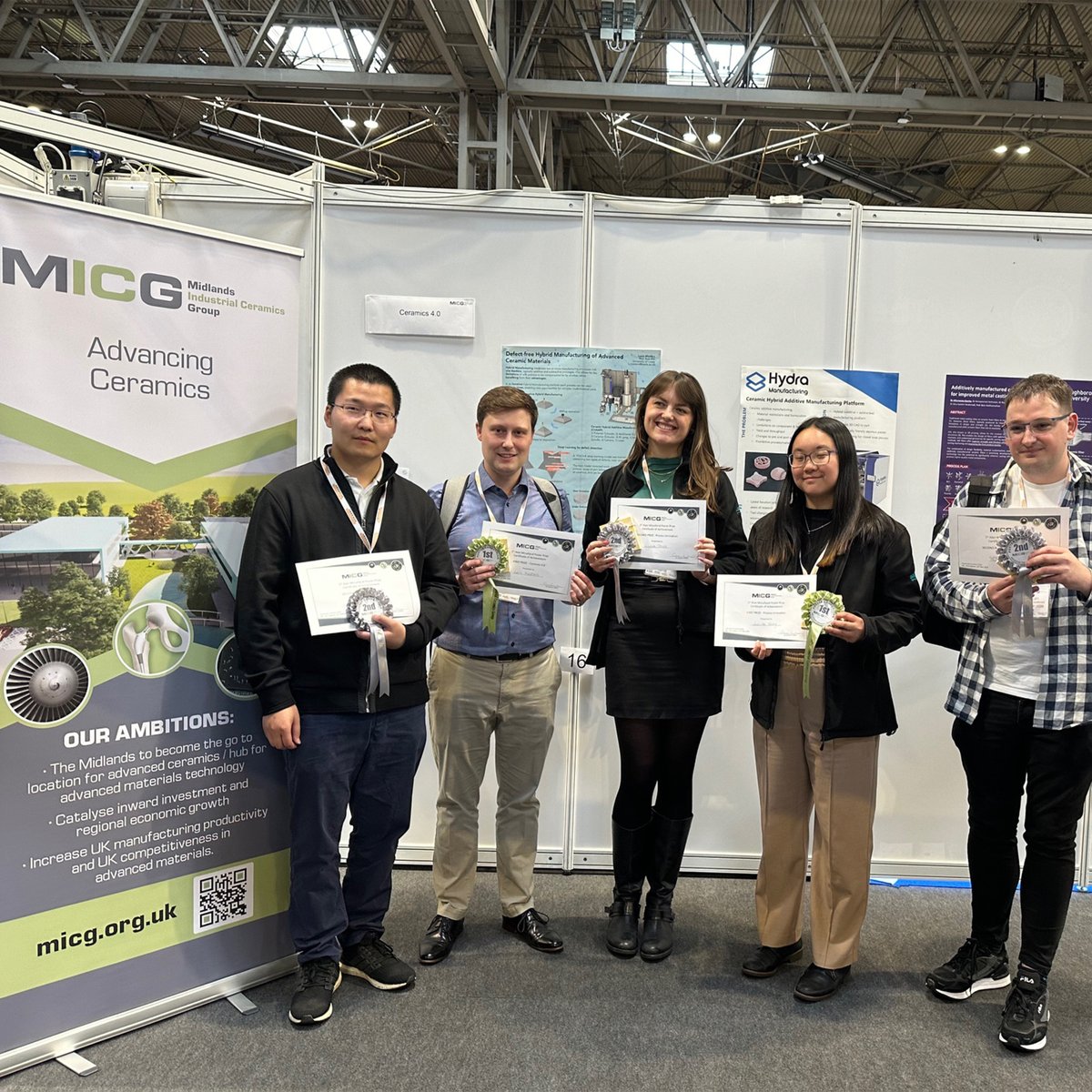 The results are in for the Alan McLelland Poster Prize, awarded at The Advanced Ceramics Show this afternoon and presented by Tony Kinsella of MICG member, Lucideon.

Well done to all the winners! 🏆