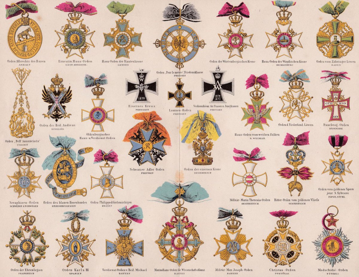 Chart of Imperial, Royal and Princely Chivalric Orders of Europe - Chromolithografie.