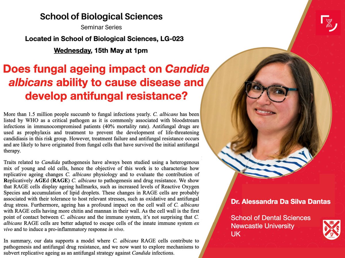 Edel Hyland Lab @ Queen's University Belfast (@hyland_lab) on Twitter photo Wonderful day hosting Dr. Alessandra da Silva Dantas <a href="/alesdantas/">Dr. Alessandra Dantas</a> from Newcastle University <a href="/NclFungalGroup/">Newcastle Fungal Group</a> at <a href="/QUBbioscience/">School of Biological Sciences</a> learning all about the impact of aging on antifungal resistance in Candida albicans. Thanks to the <a href="/BritMycolSoc/">British Mycological Society</a> for facilitating our initial interaction! Wonderful day hosting Dr. Alessandra da Silva Dantas <a href="/alesdantas/">Dr. Alessandra Dantas</a> from Newcastle University <a href="/NclFungalGroup/">Newcastle Fungal Group</a> at <a href="/QUBbioscience/">School of Biological Sciences</a> learning all about the impact of aging on antifungal resistance in Candida albicans. Thanks to the <a href="/BritMycolSoc/">British Mycological Society</a> for facilitating our initial interaction!