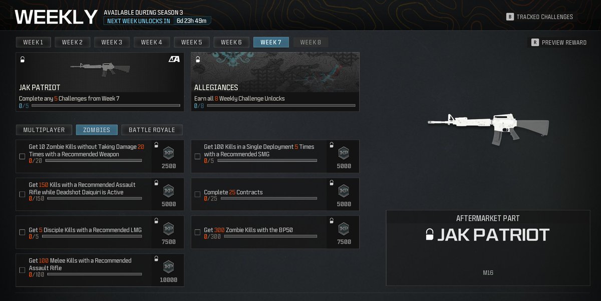 Challenges to unlock the M16 AMP #Warzone