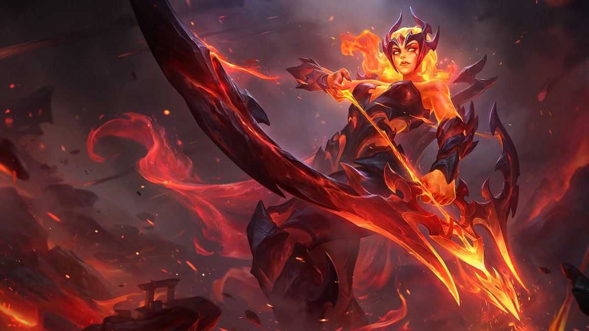 「Glut und Zerstörung – Infernalische Ashe」|League of Legends DEのイラスト