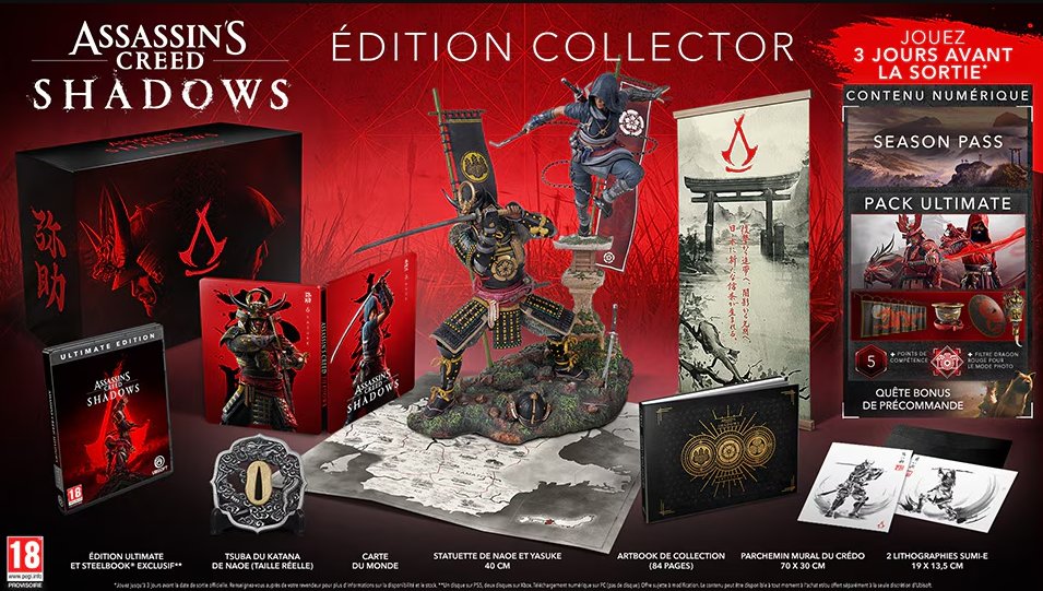 voici l'édition COLLECTOR d'Assassin's Creed Shadows !🔥 Pas de prix pour l'instant ni de revendeur annoncé...