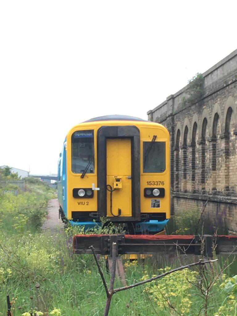 Just in from one of our @LowestoftCentr1 / @WherryLines correspondents… 153376 reaches absolutely the most easterly part off the entire UK rail network, the tamper siding at #Lowestoft. The former passenger train is now a visual inspection unit for @networkrail