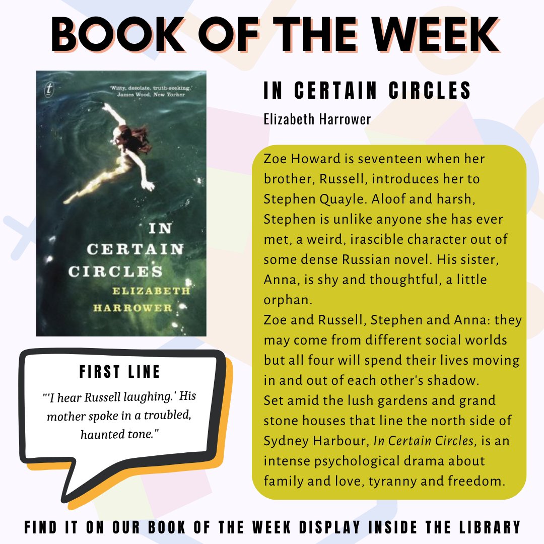 Our latest #BookOfTheWeek is Elizabeth Harrower's 'In Certain Circles'. Will you be borrowing this one?