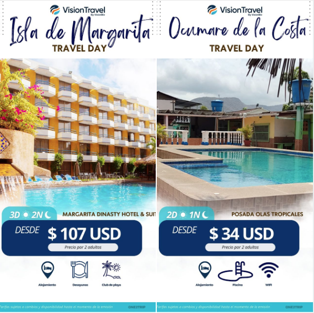 TravelTimeVzla's tweet photo. 😎 Sabes que nos encanta consentirte y por ello traemos una super promo para ti

⛱️ Cómo sabemos que en el mar la vida es más sabrosa, te traemos DOS, sí leíste 2⃣ súper promos a DOS de nuestros destinos favoritos y adaptados a tu presupuesto.

#bancamiga #shakirametgala #banesco https://t.co/JQ9IFqdDku