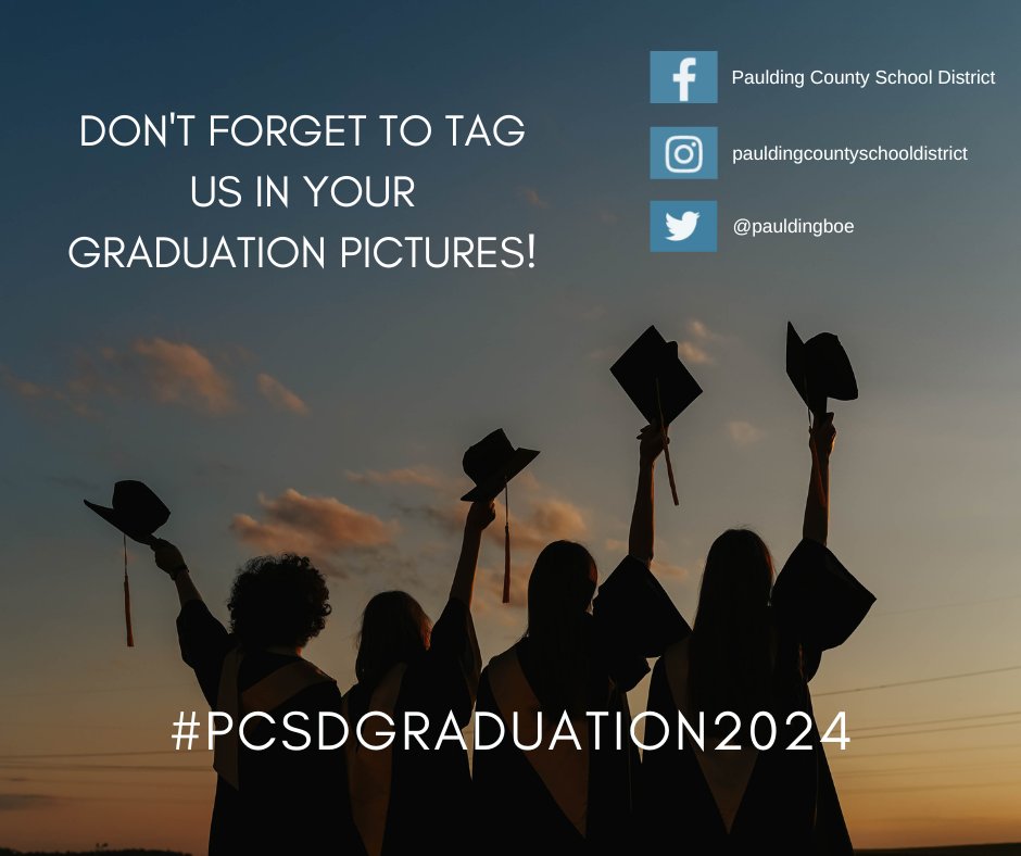 It's almost hard to believe that a week from today, PCSD graduations begin!  We are so excited for our seniors as they prepare for their big day!!  Don't forget to use the hashtag #PCSDgraduation2024 so we can share your graduation pictures on our socials!